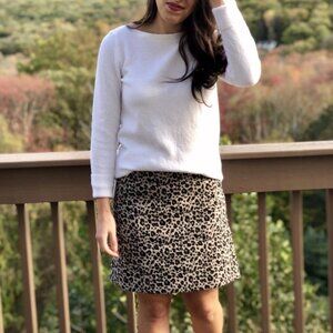 LOFT Leopard Print Skirt XS with Pockets